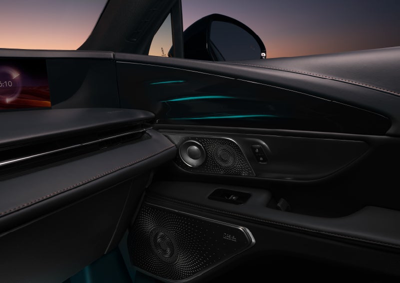 Selectable ambient lighting glows in the passenger door panel. | Johnson Brothers Lincoln in Temple TX