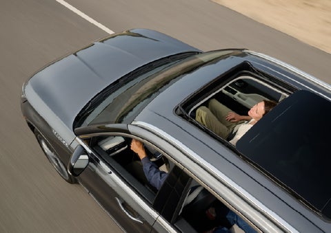 The available panoramic Vista Roof® of a 2027 Lincoln Aviator® SUV is open. | Johnson Brothers Lincoln in Temple TX