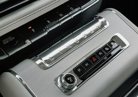 The piano key gear selector of a 2027 Lincoln Aviator® Back Label™ SUV. | Johnson Brothers Lincoln in Temple TX