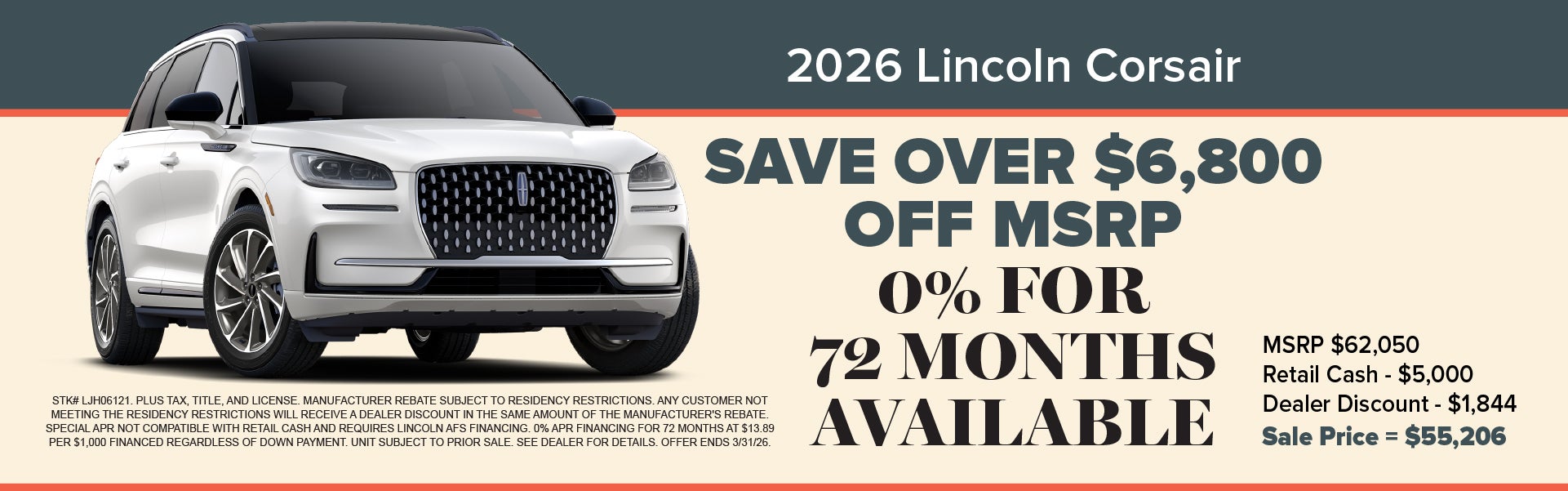 2026 Lincoln Corsair February Offer